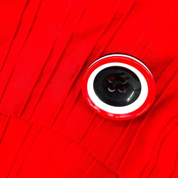 Voodoo Vixen Red Nautical Sleeveless Playsuit Bow Button Accents Size Small - Picture 8 of 12